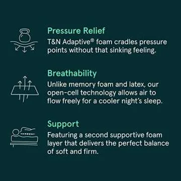 Tuft & Needle -T&N Adaptive Foam Legacy Original Queen Mattress, Medium-Firm Feel, Cooling, Pressure Relief, CertiPUR-US, 100-Night Trial