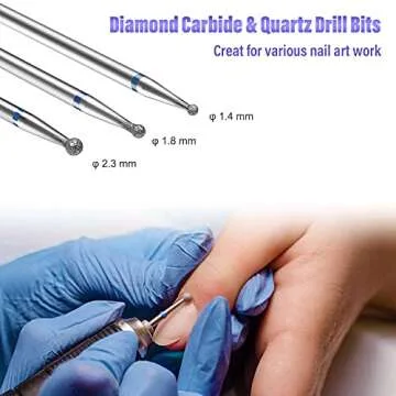 YaFex 20pcs Nail Drill Bits Set, 3/32 Inch Professional Ceramic Diamond Cuticle Drill Bits for Nails, Electric Efile Nail File Bits for Acrylic Gel Nails Manicure Pedicure