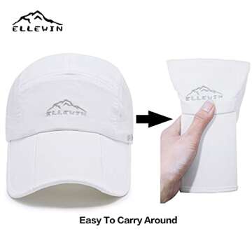 ELLEWIN Unisex Baseball Cap UPF 50 with Long Bill