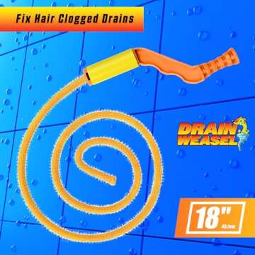 FlexiSnake Drain Weasel 18" Clog Remover Tool Kit