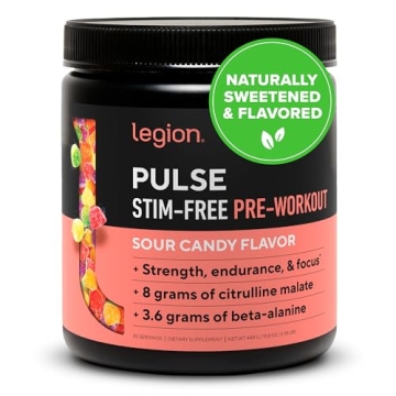 LEGION Pulse Caffeine-Free Pre Workout - Natural Energy Boost, Beta Alanine, Citrulline, Alpha GPC -...