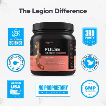 LEGION Pulse Pre Workout - Caffeine Free & Naturally Sweetened
