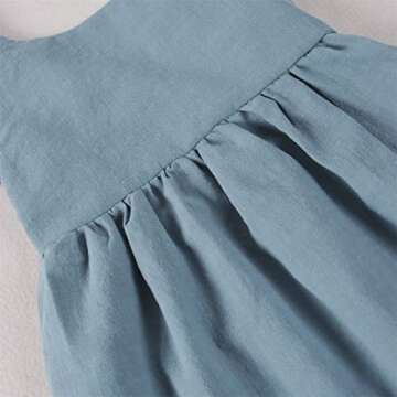 Toddler Baby Girl Dress Summer Cotton Linen Ruffle Halter Sleeveless Kids Casual Beach Party Dresses 2-7 Years