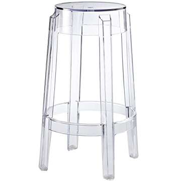 Modway Casper Modern Acrylic Counter Bar Stool in Clear - Fully Assembled