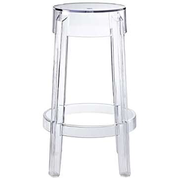 Modway Casper Modern Acrylic Counter Bar Stool in Clear - Fully Assembled