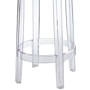 Modway Casper Modern Acrylic Counter Bar Stool in Clear - Fully Assembled