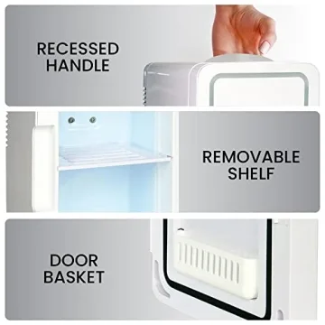 Stylish Koolatron Mini Fridge with LED Makeup Mirror