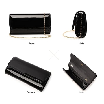 Chic Patent Leather Evening Clutch Purse for Women