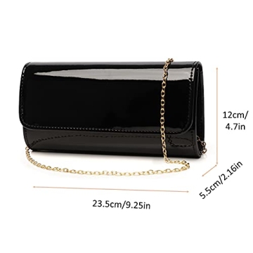 Chic Patent Leather Evening Clutch Purse for Women