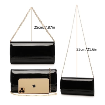 Chic Patent Leather Evening Clutch Purse for Women