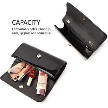 Chic Patent Leather Evening Clutch Purse for Women