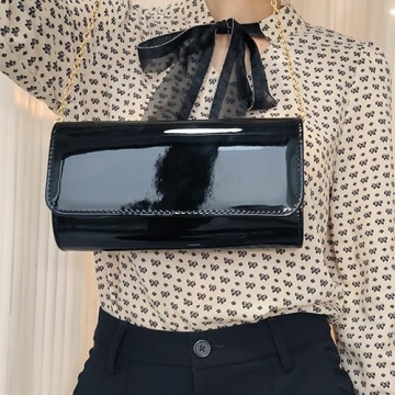 Chic Patent Leather Evening Clutch Purse for Women