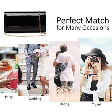 Chic Patent Leather Evening Clutch Purse for Women
