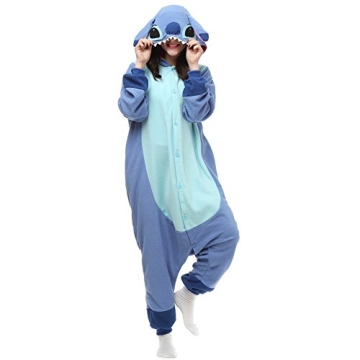 Wishliker Adult Onesie Animal Pajamas - Cozy Blue Halloween Costume