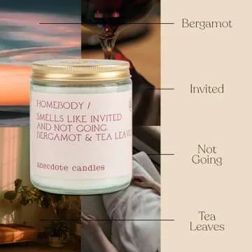 Anecdote Candles ‘Homebody' Coconut Soy Wax Candle Jar | Premium Hand Poured & Long Burning | Berg...