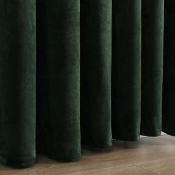 Dchola Dark Green Velvet Curtains for Bedroom Window, Super Soft Vintage Luxury Heavy Drapes, Room D...