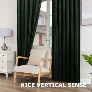 Dchola Dark Green Velvet Curtains for Bedroom Window, Super Soft Vintage Luxury Heavy Drapes, Room Darkening Rod Pocket Curtain for Living Room, W52 by L84 inches, 2 Panels