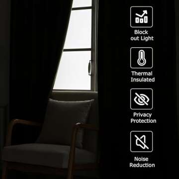 Dchola Dark Green Velvet Curtains for Bedroom Window, Super Soft Vintage Luxury Heavy Drapes, Room Darkening Rod Pocket Curtain for Living Room, W52 by L84 inches, 2 Panels