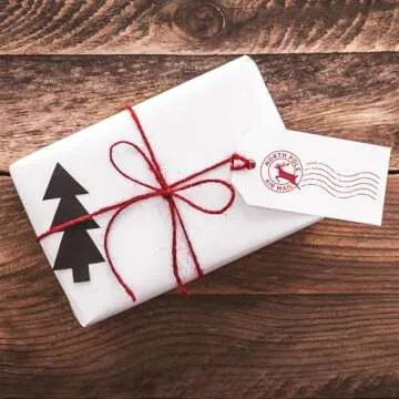 North Pole Self Inking Stamp/Santa Stamp / 13/16" x 2 3/16" Reindeer Rubber Stamp/Red Ink Christmas Letter Stamp Imprint/Air Mail Winter Holiday Envelope Stamp