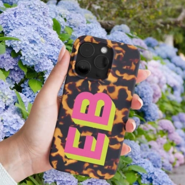 Stylish Tortoiseshell Monogram Phone Case for All Models