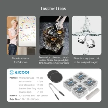 Reusable Stainless Steel Ice Cubes - Pack of 16