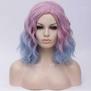 BUFASHION 14" Women Kinky Straight Cosplay Wig 46 Colors