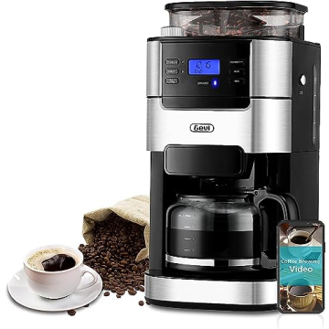 10-Cup Drip Coffee Maker with Built-In Burr Grinder