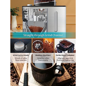 10-Cup Drip Coffee Maker with Built-In Burr Grinder