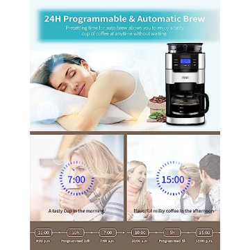 10-Cup Drip Coffee Maker with Built-In Burr Grinder