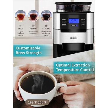 10-Cup Drip Coffee Maker with Built-In Burr Grinder