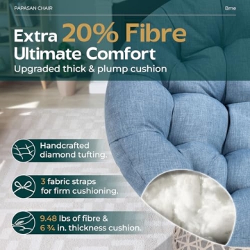 Bme 40" Ergonomic Papasan Chair - Comfort and Style