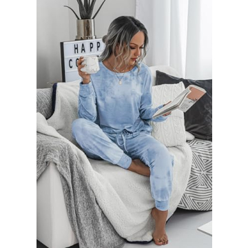 PRETTYGARDEN Women's Tie Dye Pajama Set Cozy Lounge Sleepwear