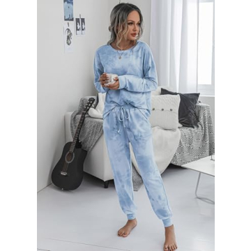 PRETTYGARDEN Women's Tie Dye Pajama Set Cozy Lounge Sleepwear