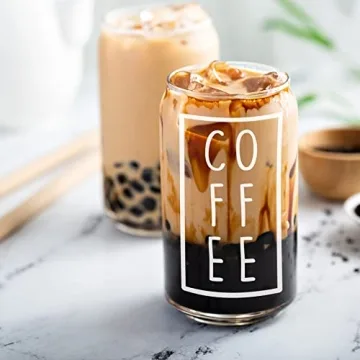 Trendy 16 oz Iced Coffee Cup with Bamboo Lid