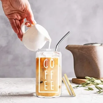 Trendy 16 oz Iced Coffee Cup with Bamboo Lid