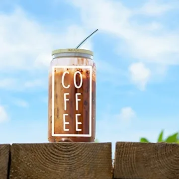 Trendy 16 oz Iced Coffee Cup with Bamboo Lid