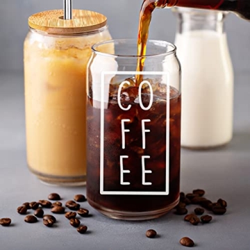 Trendy 16 oz Iced Coffee Cup with Bamboo Lid