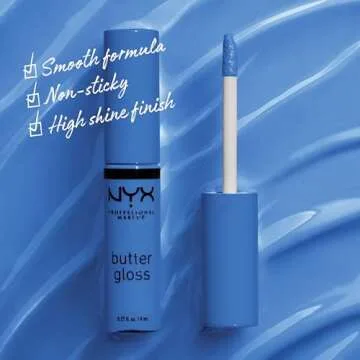 NYX PROFESSIONAL MAKEUP Butter Gloss, Non-Sticky Lip Gloss - Blueberry Tart (Periwinkle Blue)