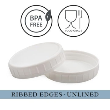 Durable Wide Mouth Plastic Mason Jar Lids for Canning