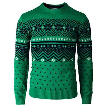 H2H Mens Casual Slim Fit Knitted Crew Neck Sweaters Thermal of Various Christmas Pattern Green US 2X...