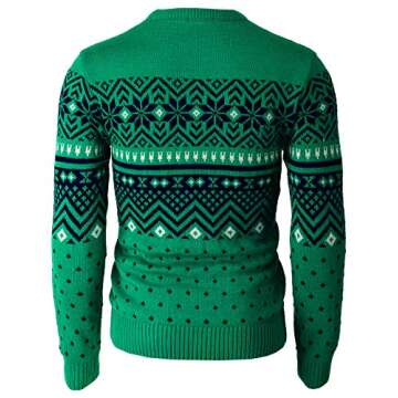 H2H Mens Festive Slim Fit Crew Neck Sweater for Winter