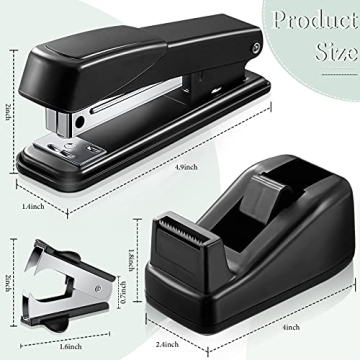 Tenare 7 Pcs Black Office Supplies Desk Accessory Kit