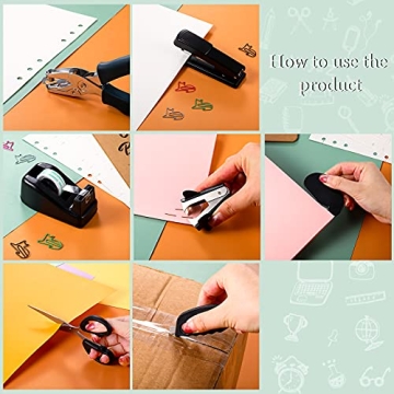 Tenare 7 Pcs Black Office Supplies Desk Accessory Kit