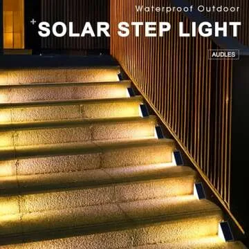 LED Solar Step Lights Waterproof Outdoor Stair Lights, Solar Deck Lights Outdoor Decor IP67 Solar Decoration Lights for Yard, Patio, Garden, Walkways, Front Door, Pathway, Driveway, Porch 6 Pack