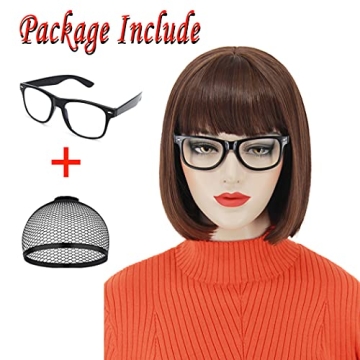 Ruina Brown Velma Wig - Stylish Costume Accessory