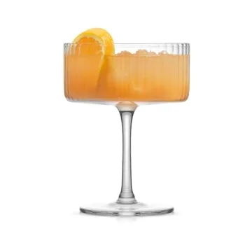 JoyJolt Fluted Coupe Glasses Set - Vintage Cocktail Elegance