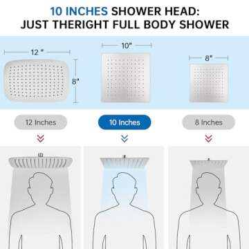 G-Promise 10" Dual Square Shower Head Combo - Brushed Nickel
