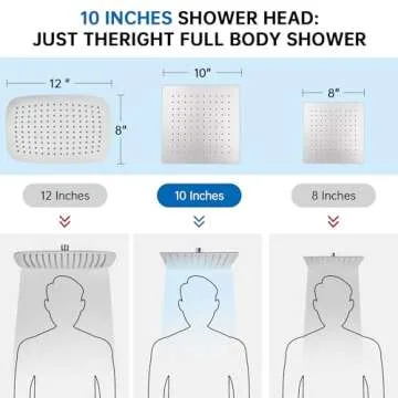G-Promise 10" Dual Square Shower Head Combo - Brushed Nickel