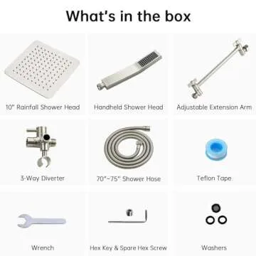 G-Promise 10" Dual Square Shower Head Combo - Brushed Nickel