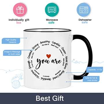 Cabtnca Christian Gifts Inspirational Coffee Mug for Women